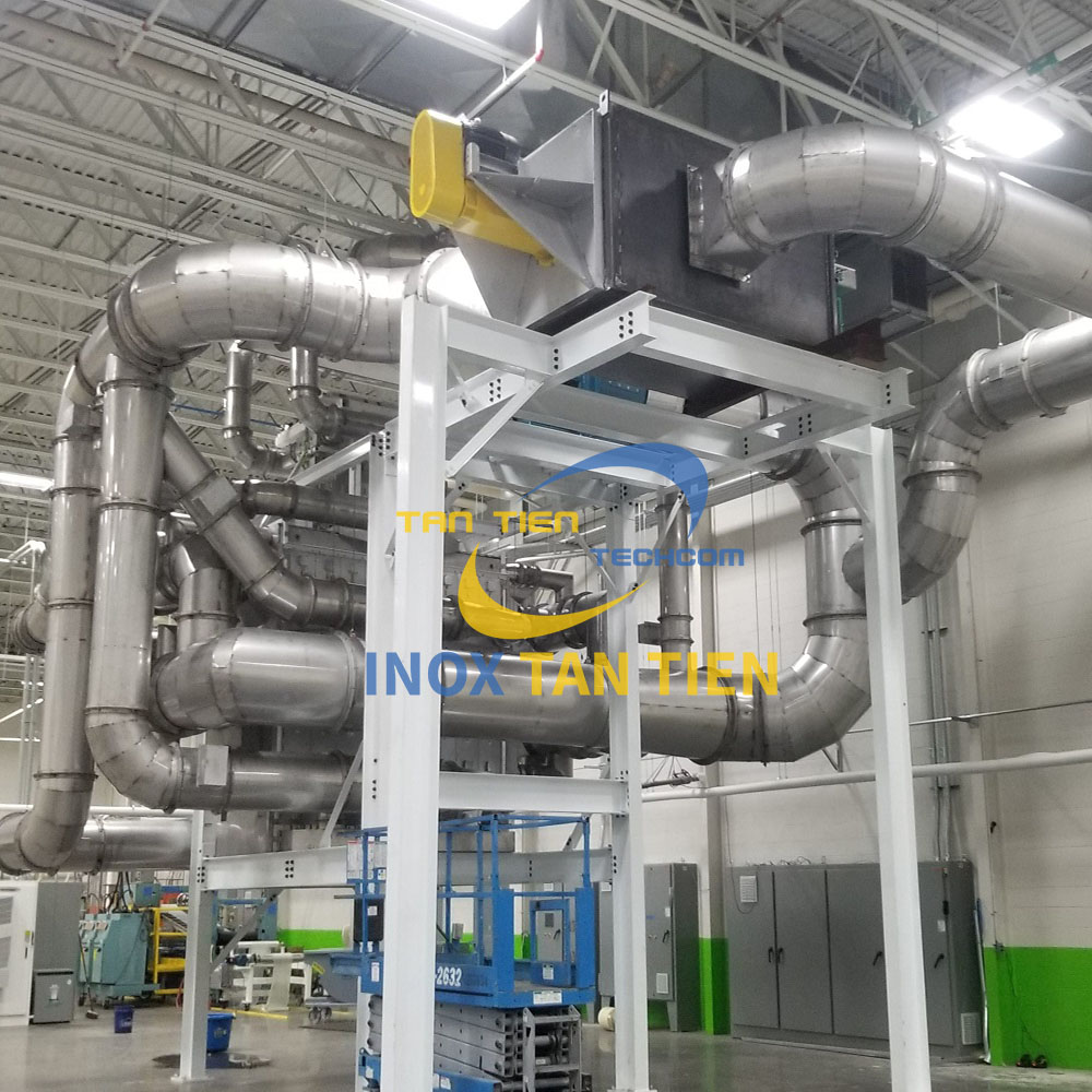 Đường ống inox xử l&yacute; kh&ocirc;ng kh&iacute; 