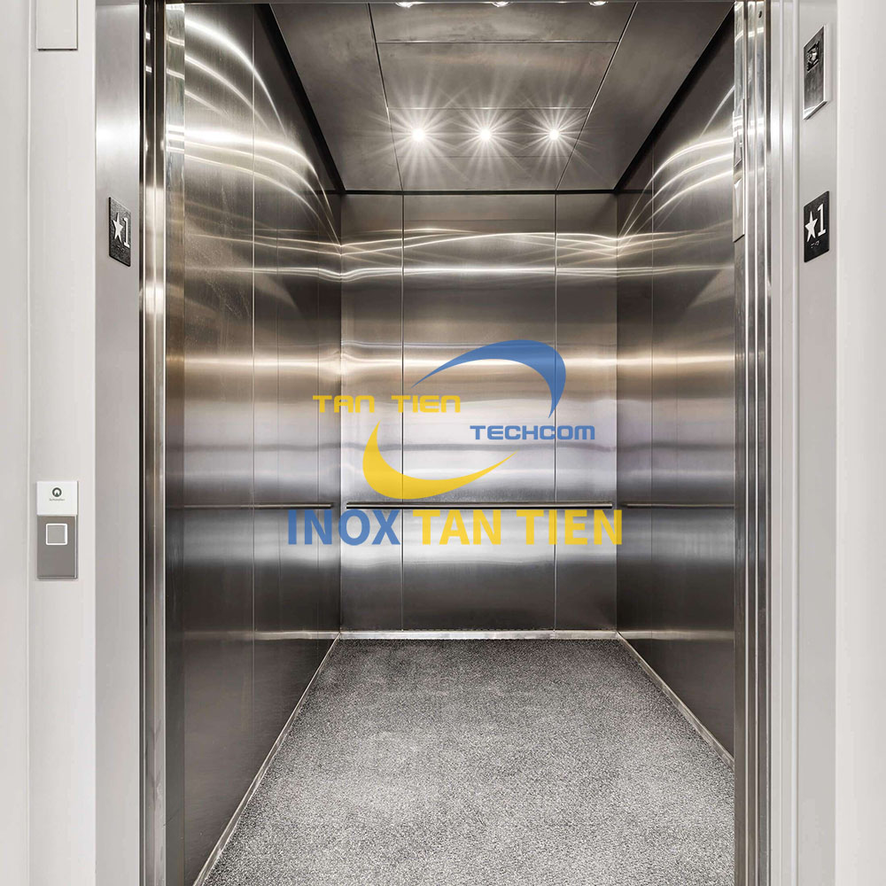 Ốp thang m&aacute;y inox trong cabin 
