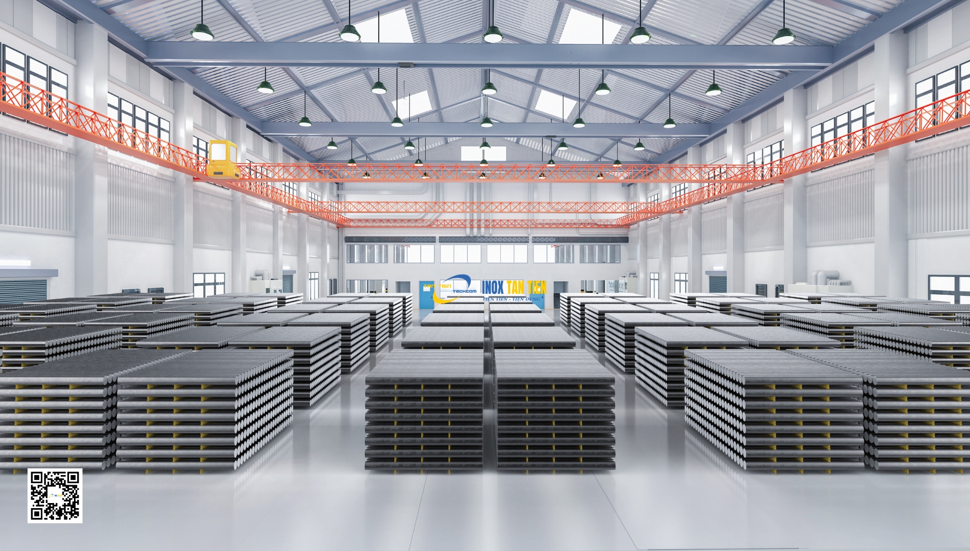 Kho vật tư inox 304 tr&ograve;n đặc