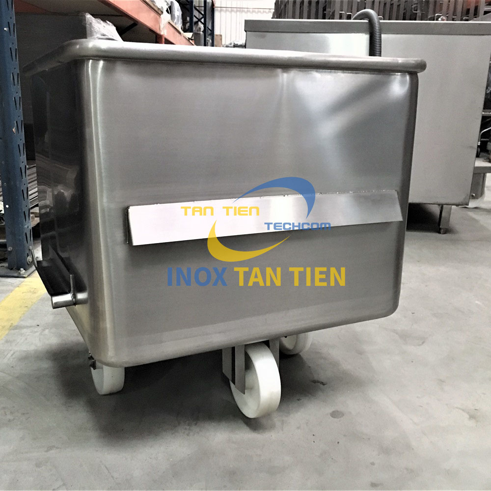 Xe đẩy inox dạng th&ugrave;ng 