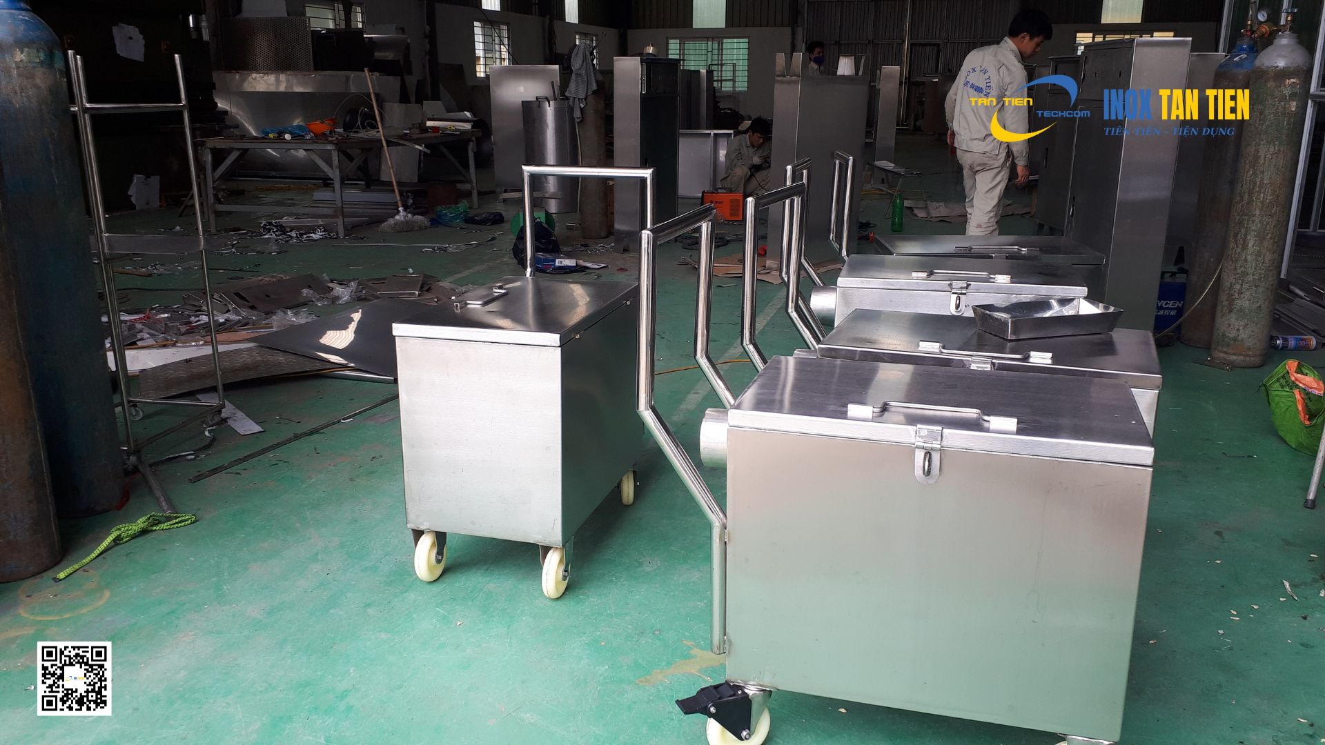 xe đẩy inox 2 tầng 2