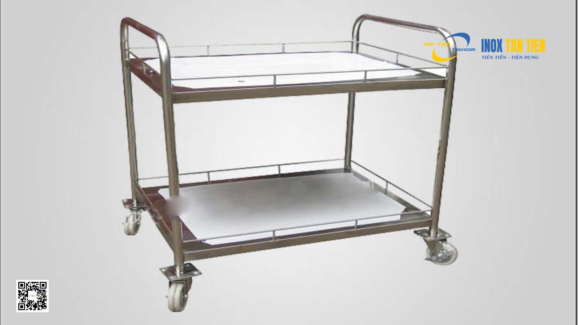 xe đẩy inox 2 tầng 3